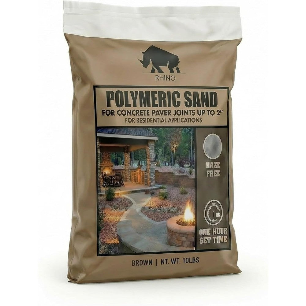 Rhino Power Bond Plus Polymeric Sand For Pavers And Stone Joints Up To 2 Inches Brown 10 Pound Bag