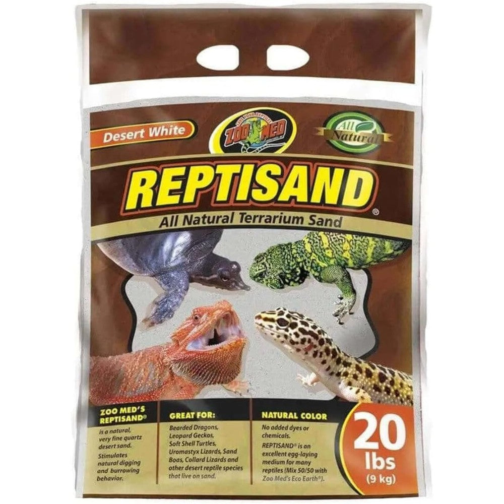 Zoo Med ReptiSand Desert White 20 Pounds front view bag