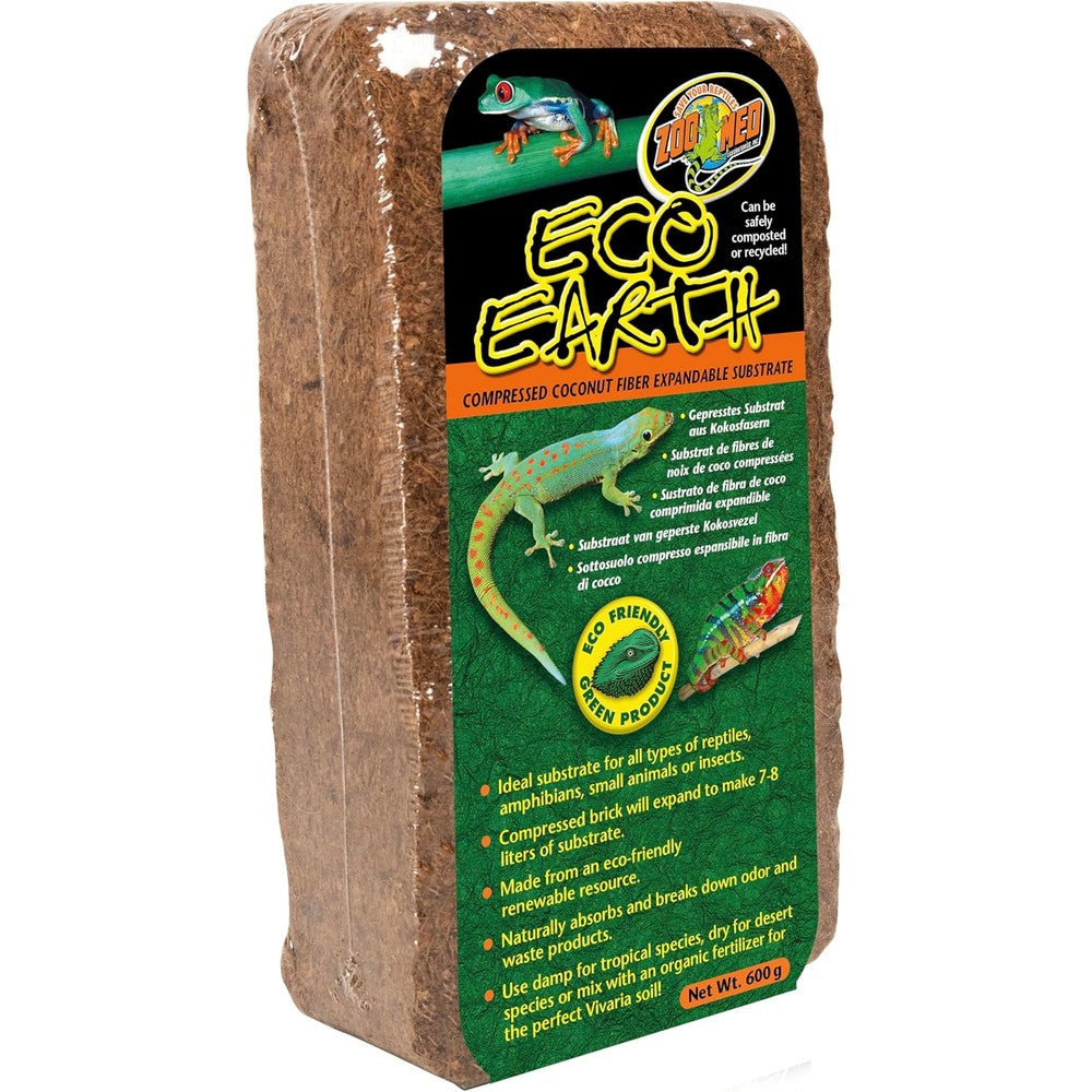 Zoo Med Eco Earth compressed coconut fiber substrate front view packaging