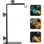 Bourdserk reptile lamp stand front view showing adjustable metal bracket