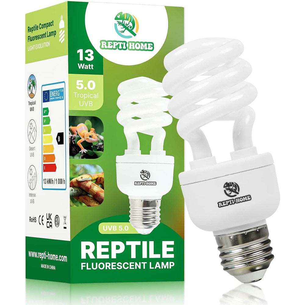 Repti Home UVB reptile light front view packaging