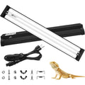 JHGKEGKE T5 10.0 UVB Reptile Light Fixture Combo Kit 24 Watts High Output UVA UVB Lamp With Upgraded Wider Alloy Reflector 22.7 Inches