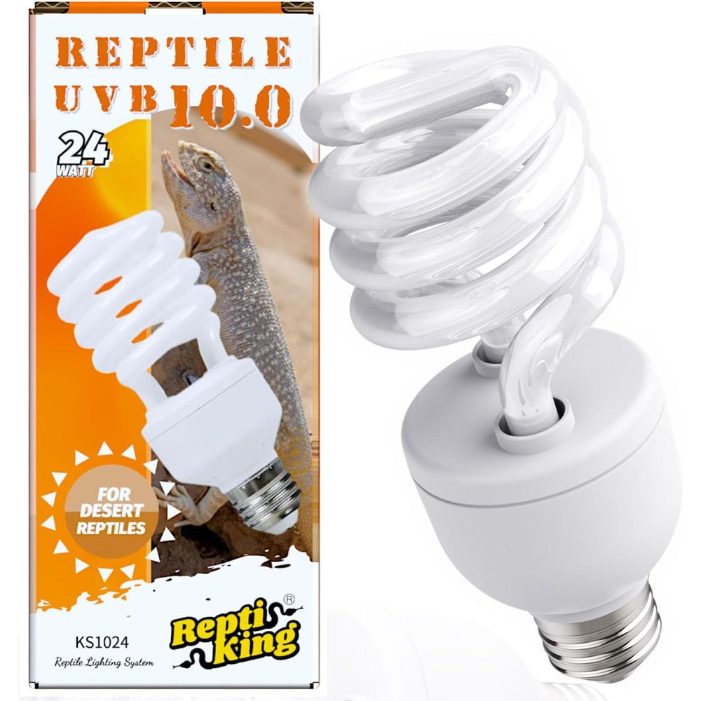 ReptiKing 24W 10.0 UVB reptile light bulb front view