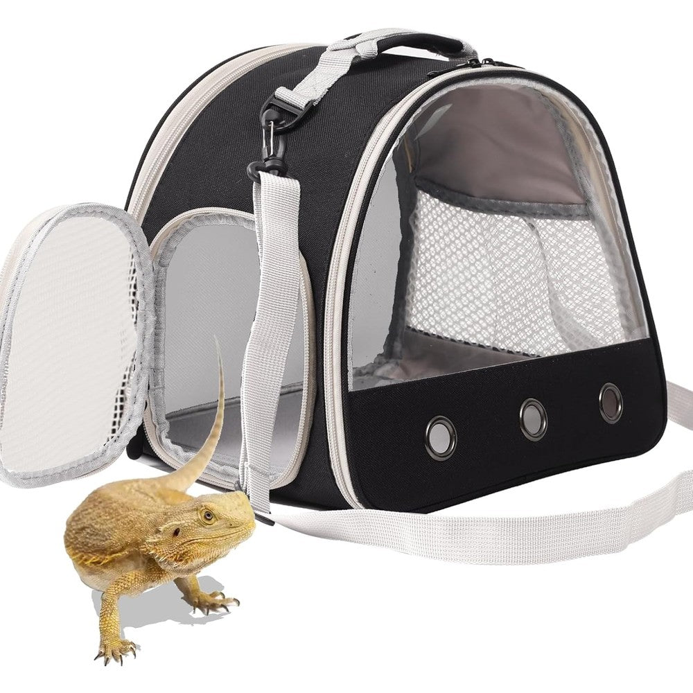WEVONIGU bearded dragon travel carrier front view portable pet bag