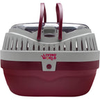 Living World Pet Carrier For Small Pets Large Red And Grey Plastic Travel Enclosure For Guinea Pigs Rats And Chinchillas