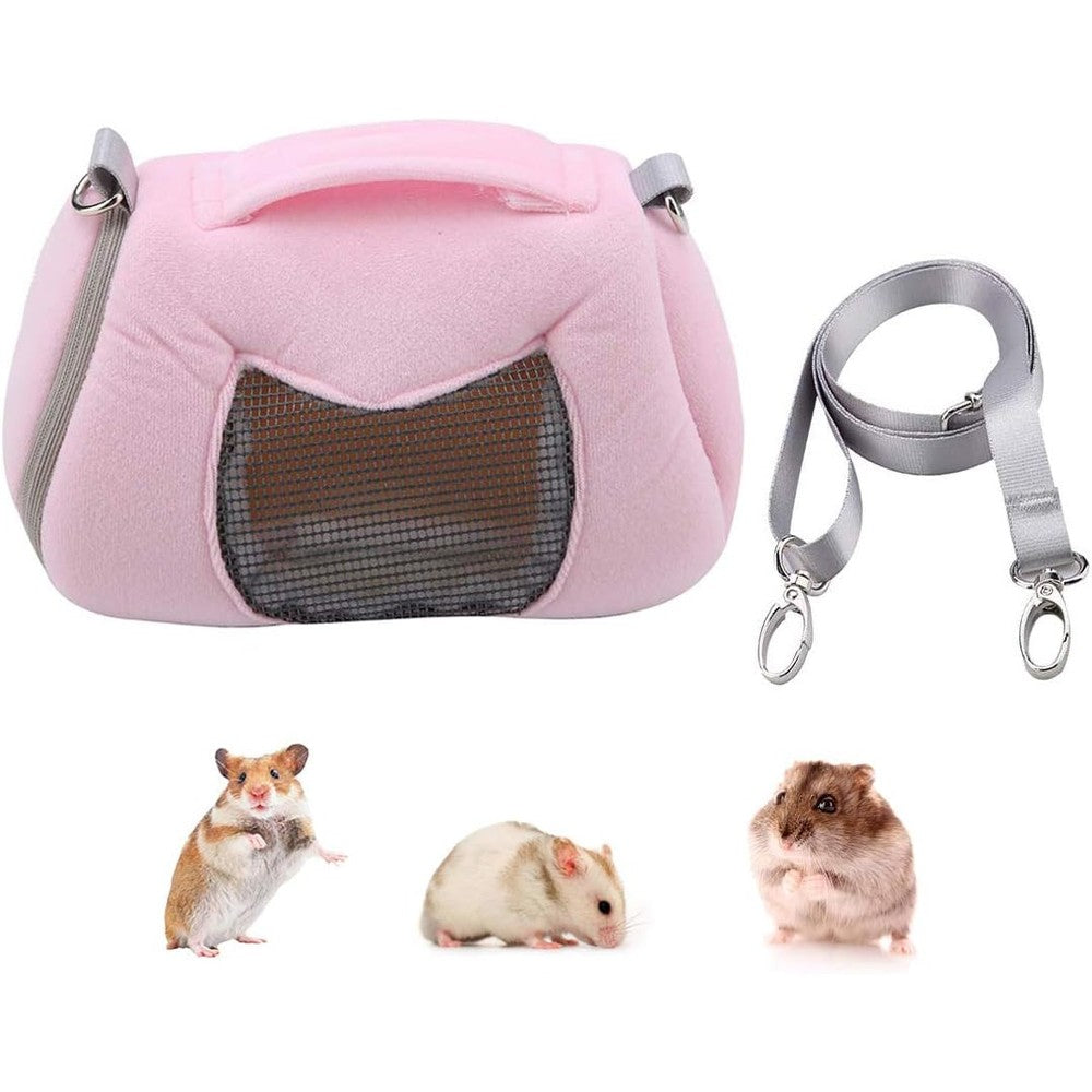 Wontee hamster carrier bag front view in pink
