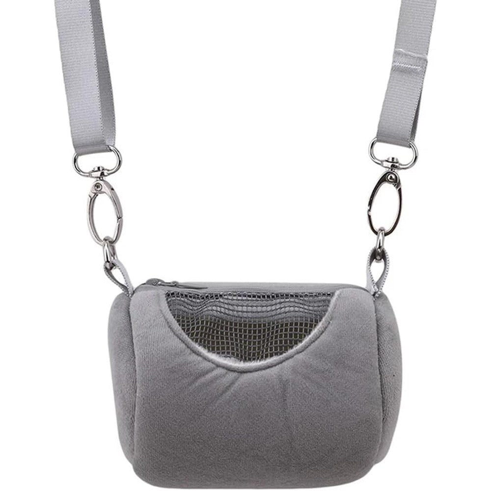 Hamster Carrier Bag with Breathable Window Portable Small Pet Carriers Soft-Sided Hands-Free Shoulder Strap Hamster Bag for Short Distance Travel Outdoor Check-Up Dwarf Hamsters Rats Mice