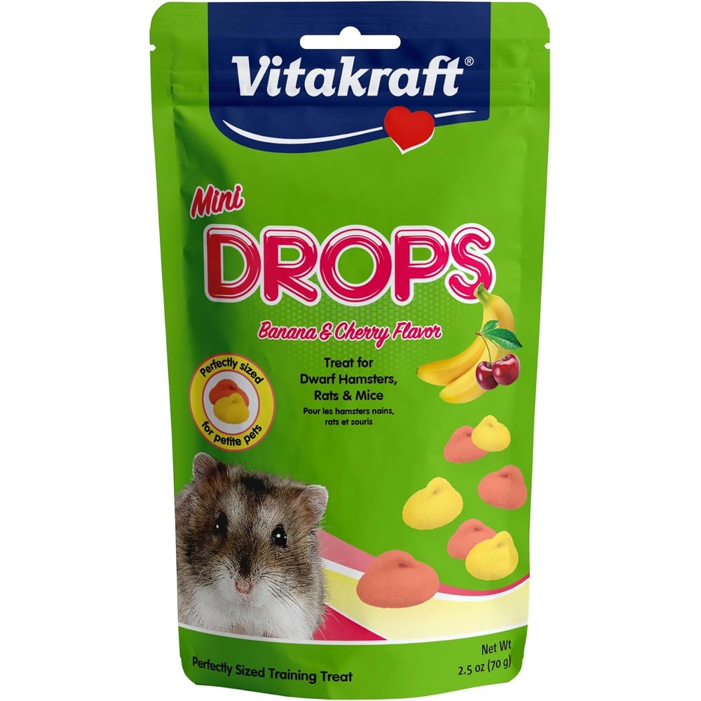 Dista-USA Vitakraft Mini Drops Cherry Banana Treats For Small Animals 2.5 Ounce Pack