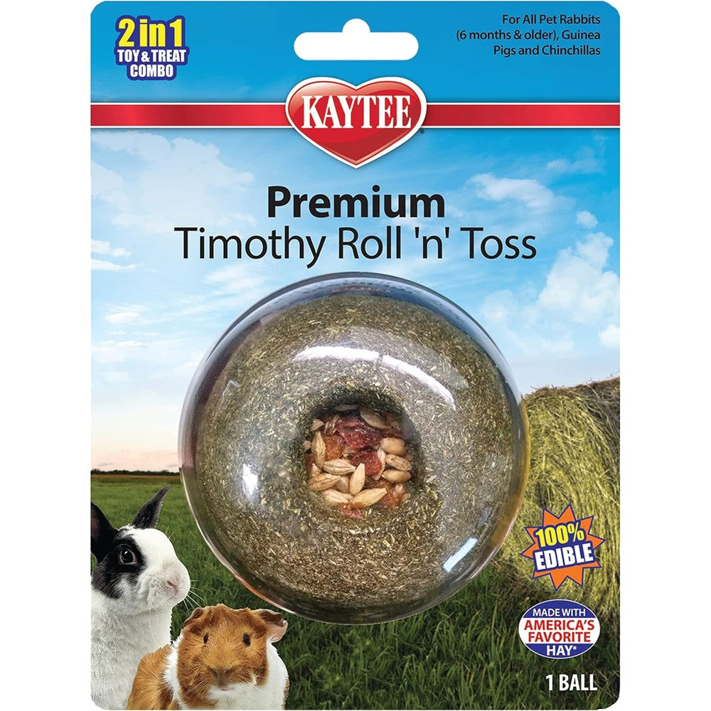Kaytee Timothy Roll 'n' Toss Edible Toy And Treat For Pet Rabbits Guinea Pigs And Chinchillas 1 Count