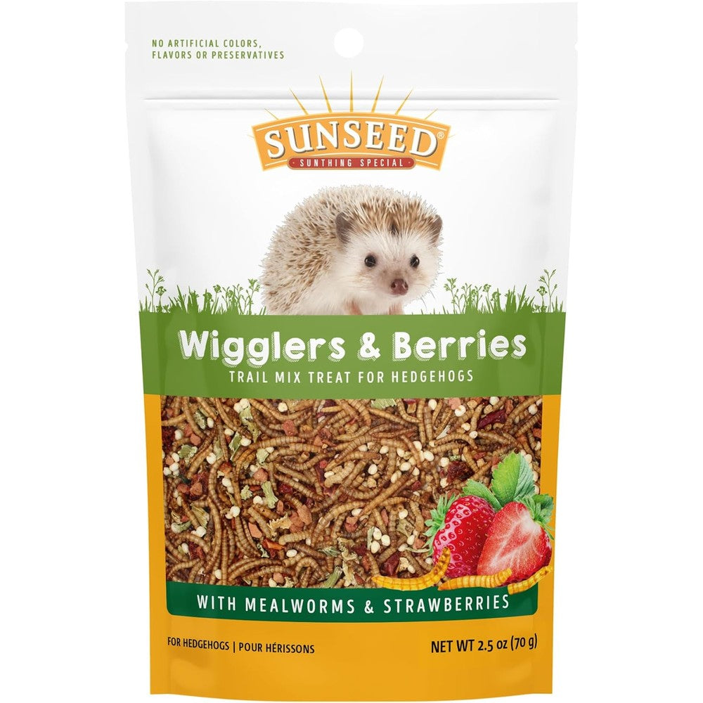 Sunseed Vita Prima Wigglers And Berries Hedgehog Treats High Protein Trail Mix Supplement 2.5 Ounces