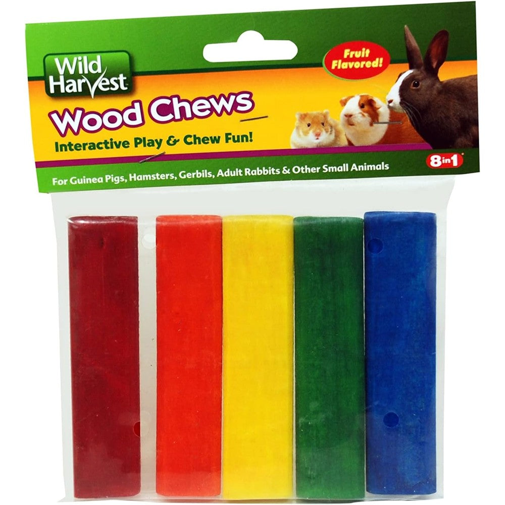 Wild Harvest P-84127 Colored Wood Chews For Small Animals Fruit Flavored Dental Chew Sticks 5 Number