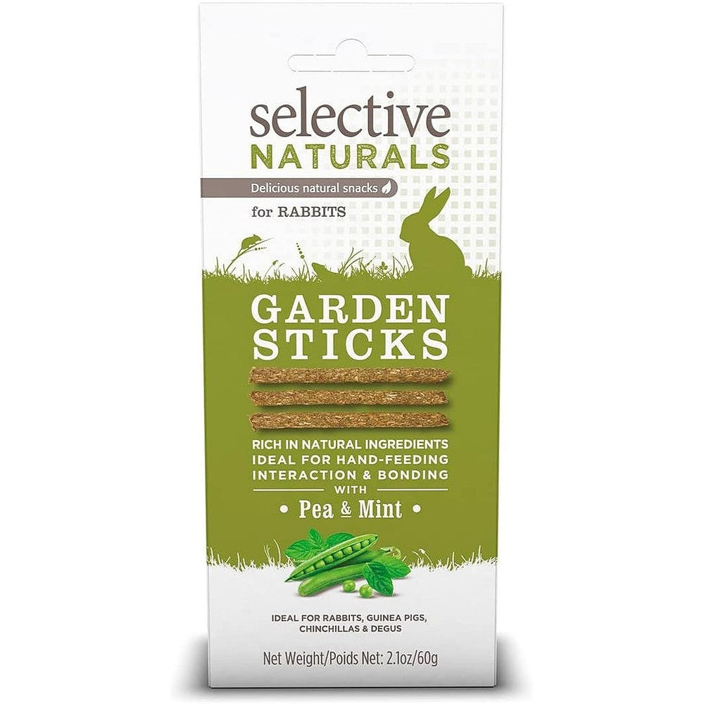 SupremePetfoods Selective Naturals Garden Sticks Pea And Mint For Rabbits And Small Pets Sixty Grams