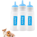 3 Pack Kitten Silicone Bottle Feeding Kit,Nipple & Feeding Kit for Kittens, Reusable Newborn Kitten Supplies, Suitable for Feeding Kitten, Puppy, Rabbit,Hamster (Blue, Large)