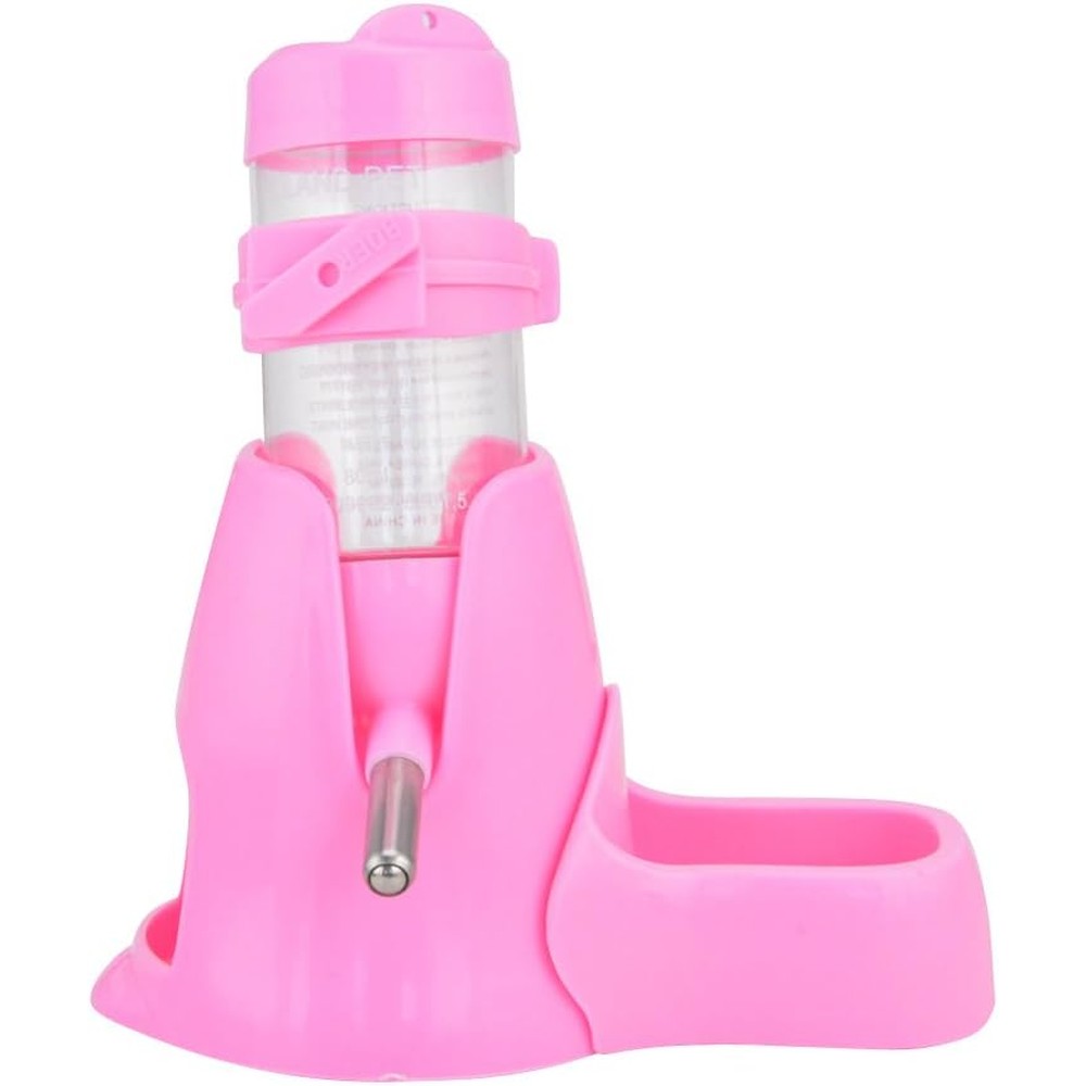 Guardians Hamster Water Bottle 80ml Pink Little Pet Automatic Drinking Bottle With Food Container Base Hut And Hanging Water Feeder