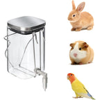 Premium Stainless Steel & Glass Pet Water Bottle - Firing Pin No-Drip Dispenser for Rabbits/Parrots/Rodents | 3 Size Options with Universal Cage Mount (600ml)