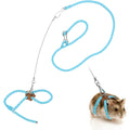 Hypeety Syrian Hamster Adjustable Training Lead Leash Soft Nylon Harness With Tracking Bell For Small Pets Gerbil Rat Squirrel Blue