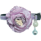 Fupo Cat Collar With Bell Purple Breakaway Velvet Kitten Collar With Movable Flower Bowtie For Girl Cats And Puppies One Size