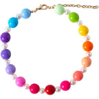 Daovace Pearl Collar Beaded Dog Collar Necklace Colorful Beads Adjustable Rhinestone Jewelry Pet Necklace For Small Medium Dogs 18 Inches Plus 3 In...