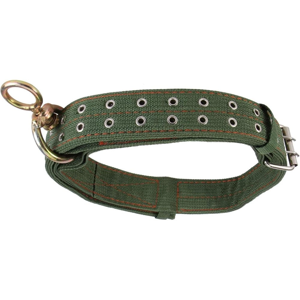 DOITOOL 59 Inch Adjustable Four Layer Nylon Thickened Cow Collar With Double Row Metal Buckle And Traction Chain For Livestock And Large Dogs Green