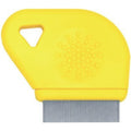 Laube Professional Pet Flea Comb With Extra Fine Stainless Steel Teeth And Sturdy Thumb Grip For Dogs And Cats Yellow Handle One Count