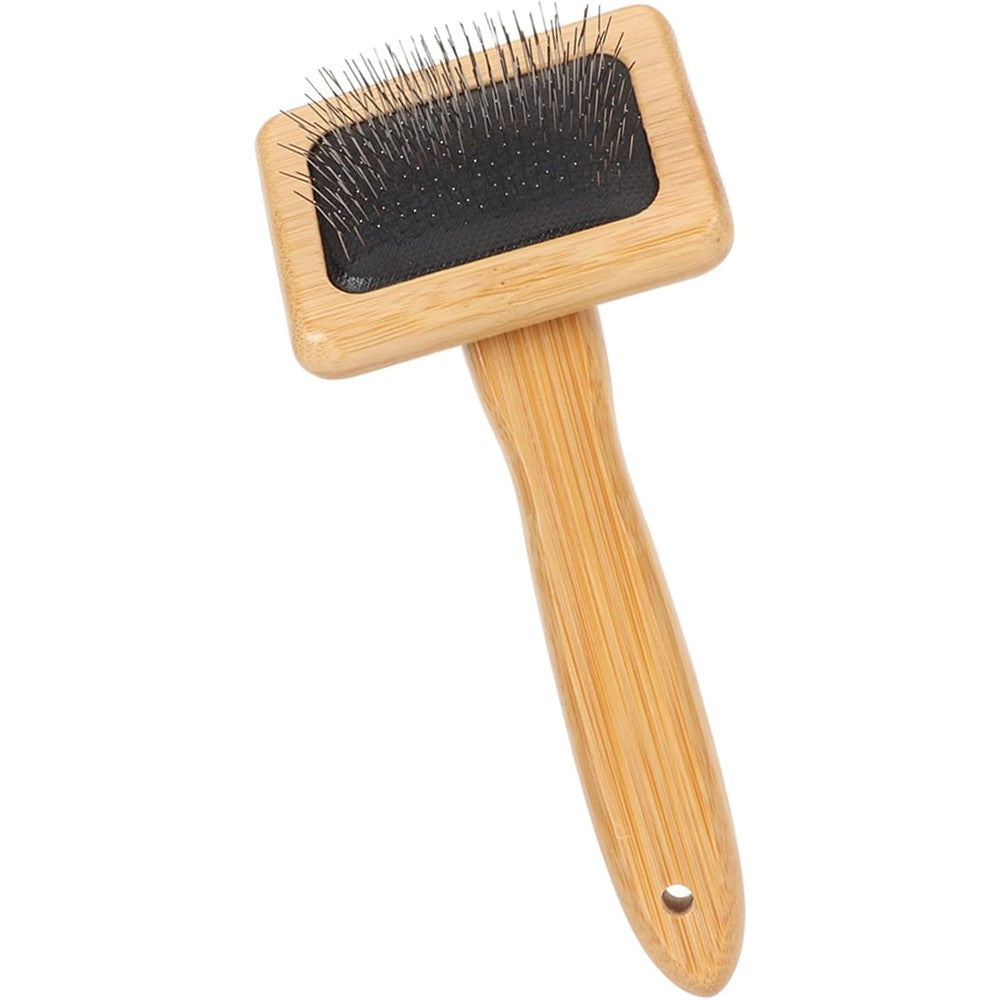 Hamwesh Sheepskin Wool Brush And Macrame Slicker Brush With Air Bag Cushion For Grooming And Removing Shedding Small