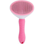 Petshopnearme Self Cleaning Slicker Brush Comb For Dog Cat Bunny Pet Grooming Stainless Steel Rounded Teeth Shedding Tool For Small Medium Pets Pink