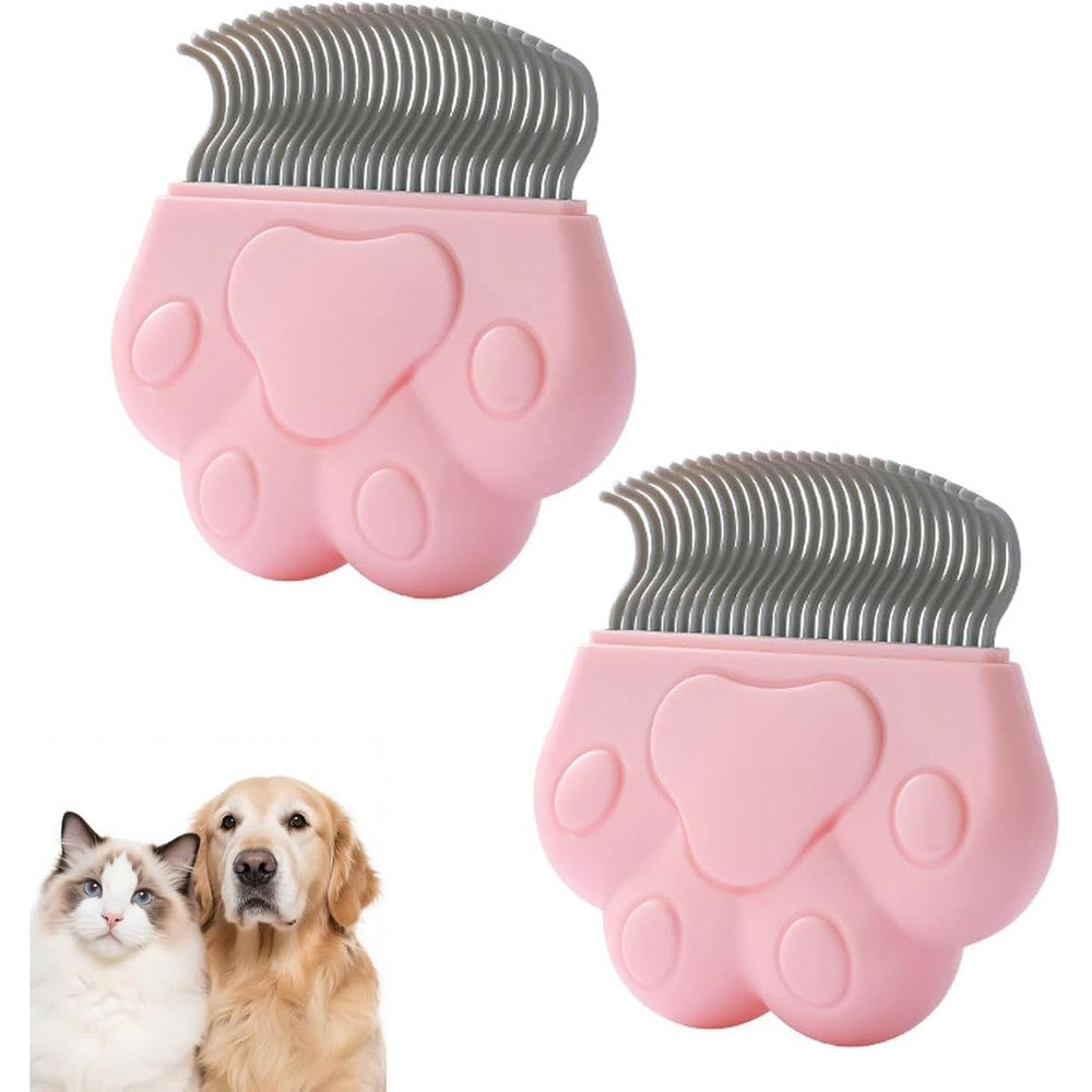 KQUQK Pet Comb Dematting And Detangler Long Hair Thick Undercoat Brush For Rabbit Persian And Maine Coon Cat Pink