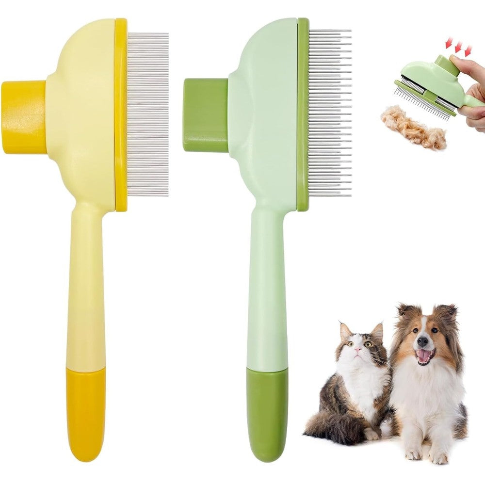 Xfopz Flea Comb For Cats And Dogs Stainless Steel Shedding Brush For Pet Hair Removal With Dual Length Long And Short Teeth Two Piece Set