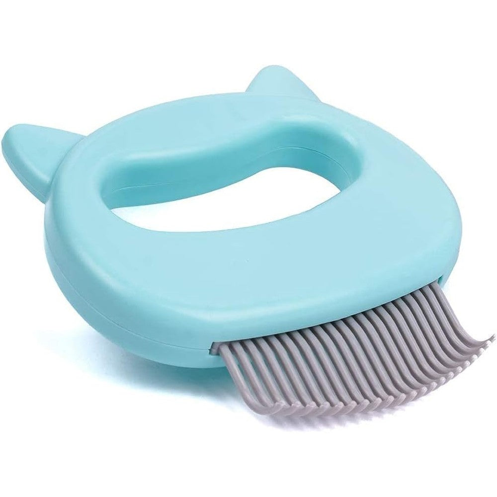 Ameliade Pet Hair Removal Massaging Shell Comb Soft Deshedding Brush Grooming And Matted Fur Remover Dematting Tool For Cats And Dogs Blue