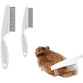 Sezdeki Stainless Steel Rounded Teeth Small Pet Grooming Comb And Cat Shedding Brush Set For Flea Removal And Hair Massage White Pack Of 2