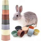 Starfa Lab 8 Piece Stacking Cups For Small Animal Toys Colorful Nesting Rabbit Toys For Bunny Guinea Pig