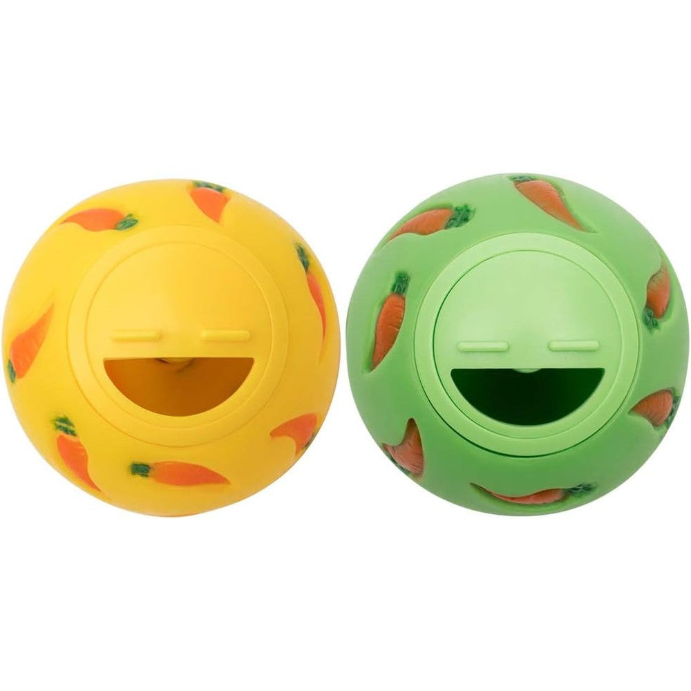 Niteangel Treat Ball And Interactive Snack Dispenser Toy For Small Animals Guinea Pigs Rabbits And Hamsters Small Size Yellow And Green