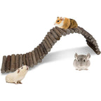 Hamiledyi Hamster Wooden Bridge Flexible Climbing Ladder Natural Apple Wood Hideout Suspension Toy For Small Animals 21.7x3.5 Inches