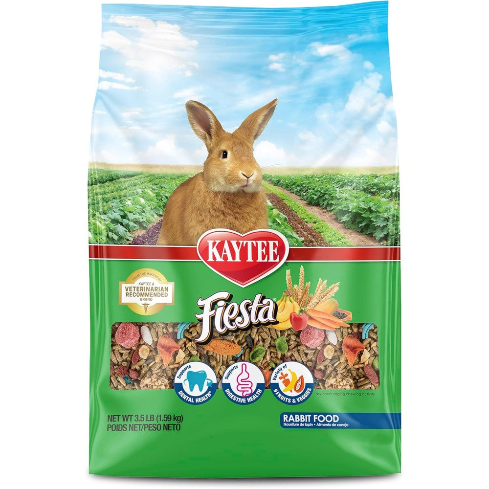 Kaytee Fiesta Rabbit Food Nutritious And Fun Blend All Life Stages Premium Fortified Small Animal Gourmet Diet 3.5 Pounds