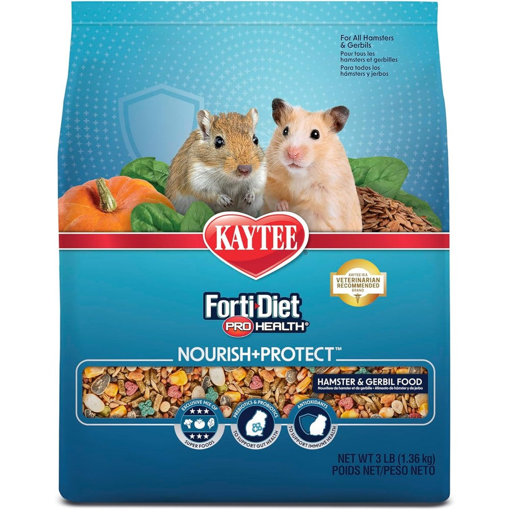 Kaytee Forti-Diet Pro Health Nourish And Protect Hamster And Gerbil Food With Prebiotics Probiotics And Superfoods 3 Pounds