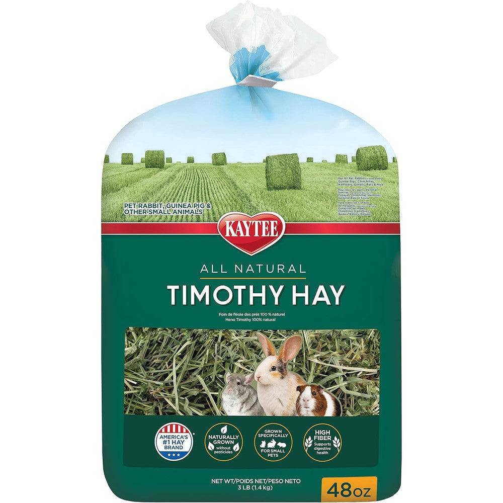 Kaytee Timothy Hay High Fiber All Natural Premium For Small Animals Rabbits Guinea Pigs Chinchillas 3 Pounds Bulk Feeding Pack