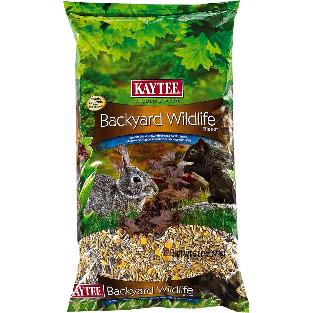 Kaytee Backyard Wildlife Food Blend For Wild Squirrels Chipmunks Rabbits And Other Backyard Wildlife Premium Seed Mix 5 Pound Bag