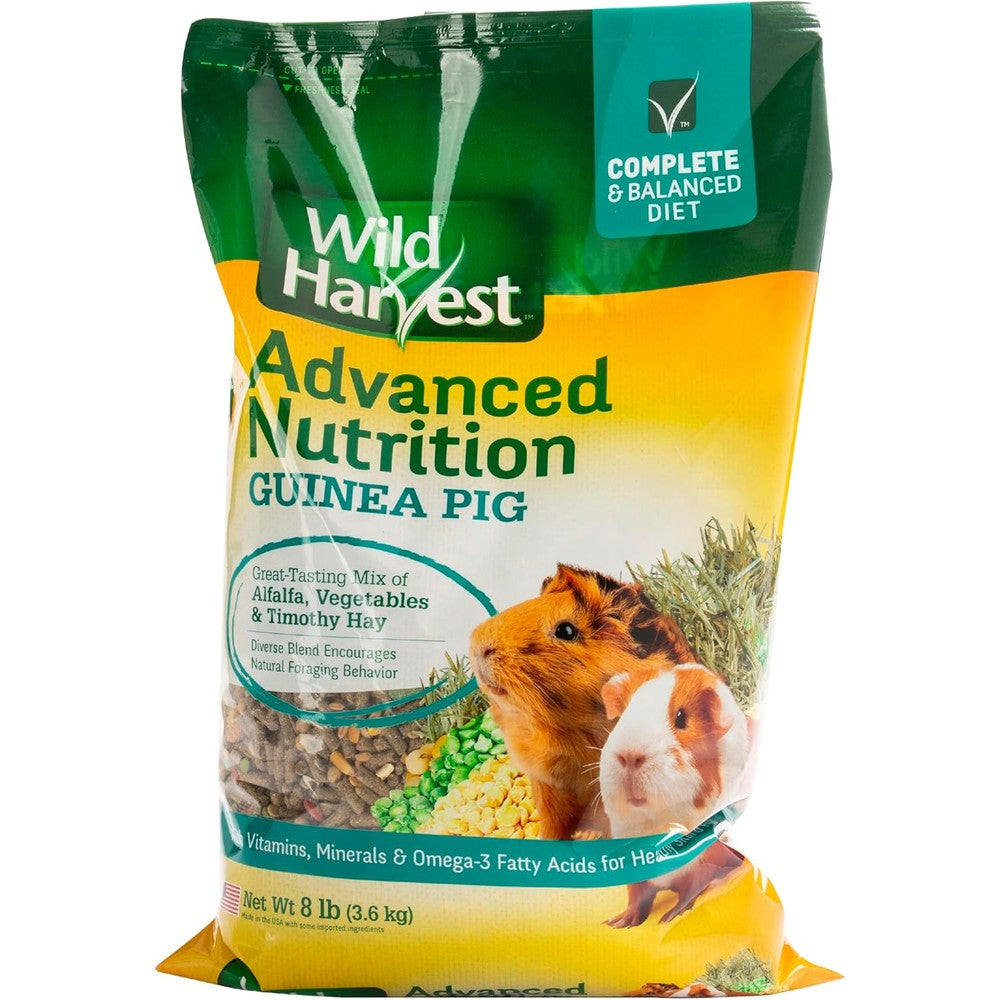 Wild Harvest Advanced Nutrition Diet For Guinea Pigs Complete And Balanced Daily Food Blend With Timothy Hay And Vitamin C Resealable Bag 8 Pounds