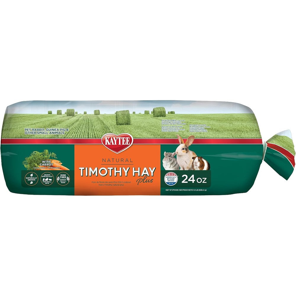 Kaytee Timothy Hay Plus Carrots For Pet Guinea Pigs Rabbits And Small Animals High Fiber Digestive Health Support Twenty Four Ounce