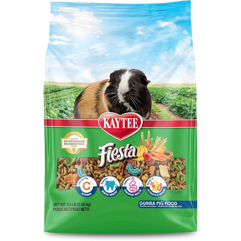 Kaytee Fiesta Gourmet Variety Diet Guinea Pig Food Nutritious And Fun Blend Supports Dental Health And Digestion Four Point Five Pounds
