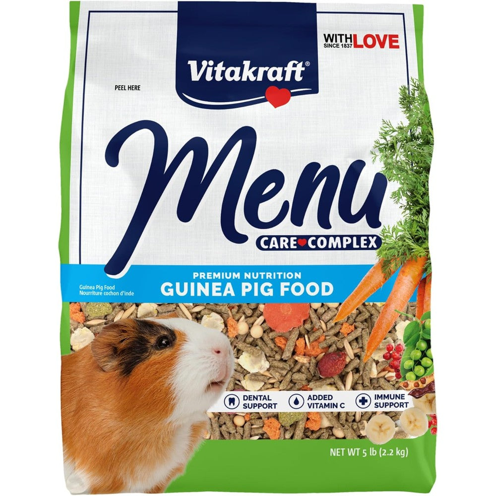 Vitakraft Menu Premium Guinea Pig Food Alfalfa Pellets Blend Vitamin And Mineral Fortified Diet For All Life Stages Five Pound Bag