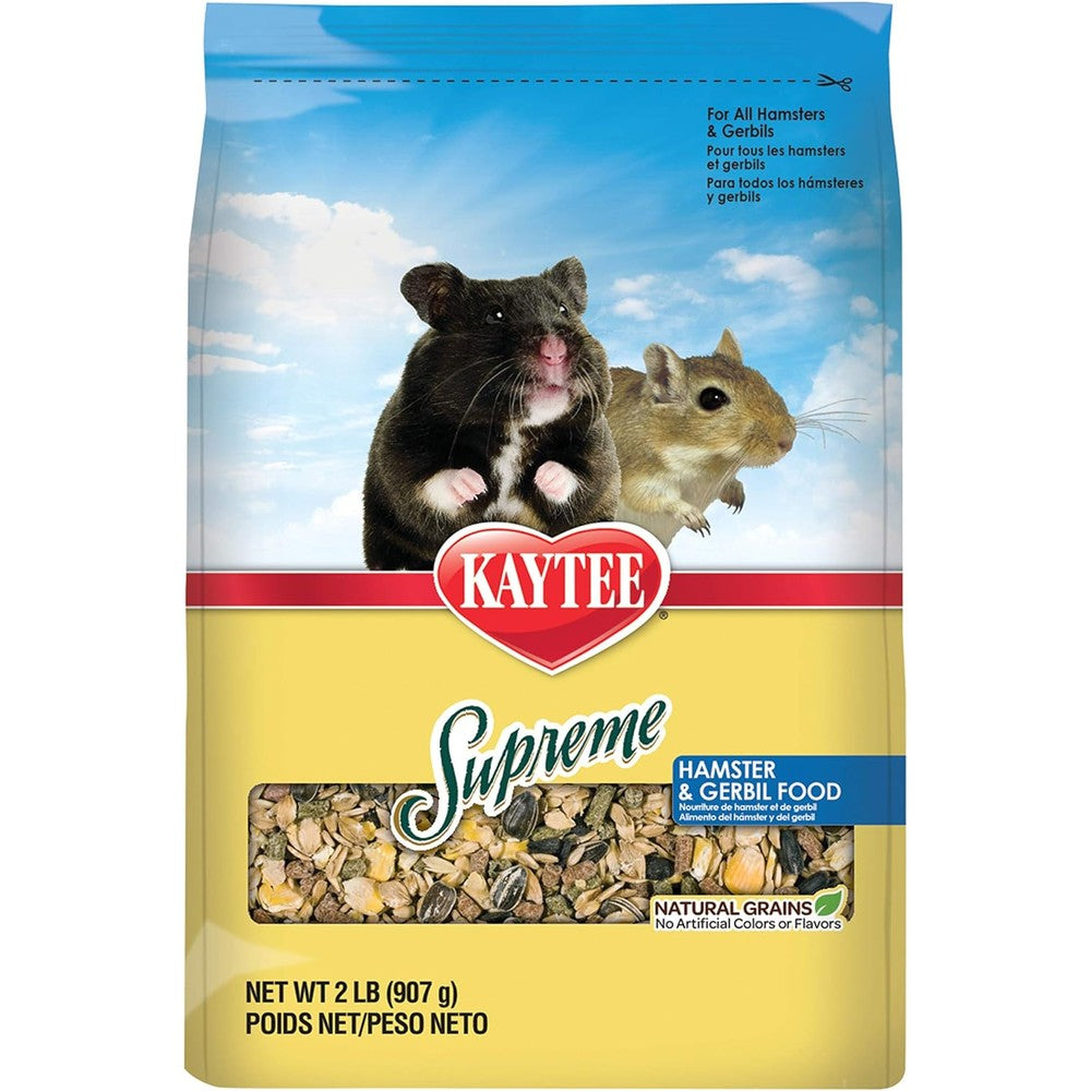 Kaytee Supreme Hamster And Gerbil Food Fortified Natural Seed And Pellet Daily Diet Blend 2 Pound