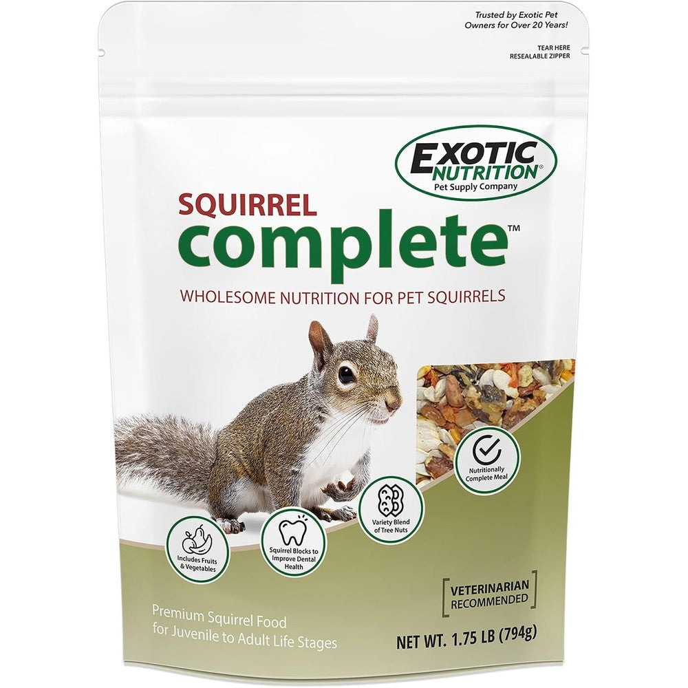Exotic Nutrition Squirrel Complete natural daily diet front view package