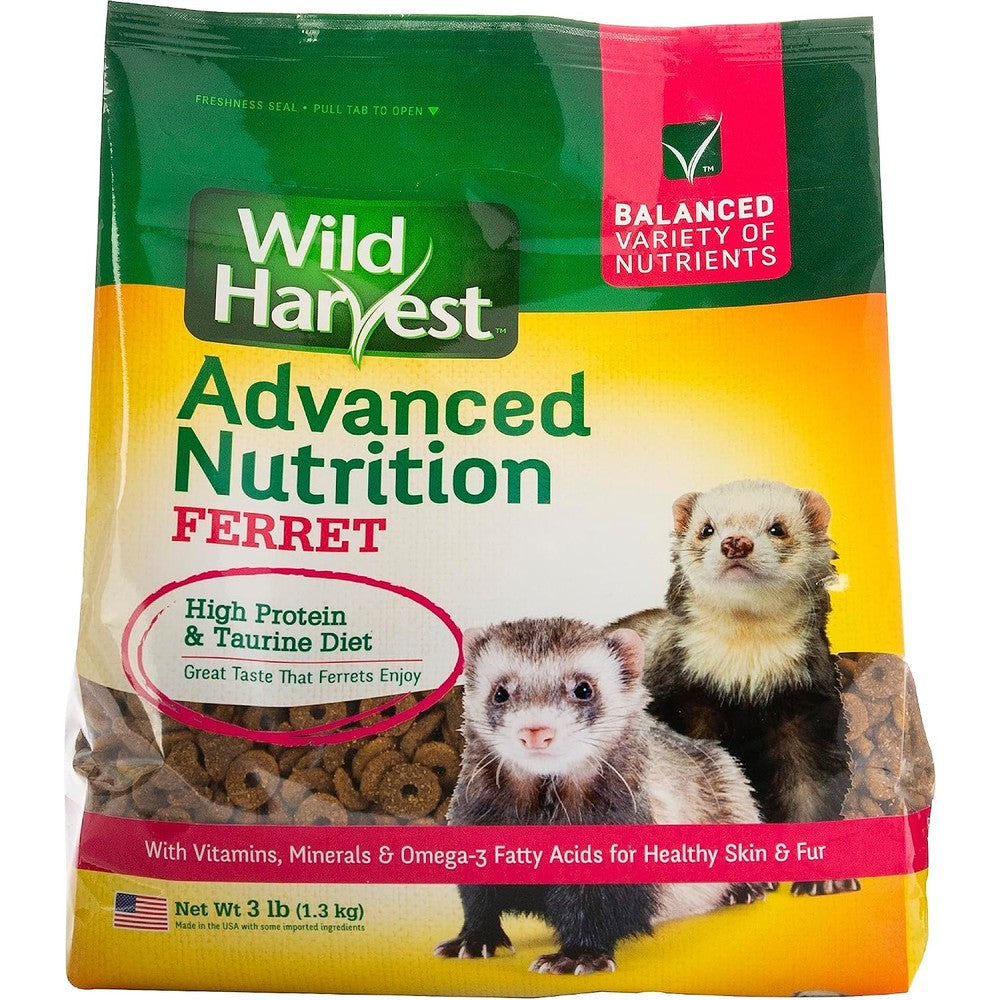 Wild Harvest Advanced Nutrition Diet For Ferrets High Protein And Taurine Premium Pellet Formula Dry Pet Food For All Life Stages Three Pounds