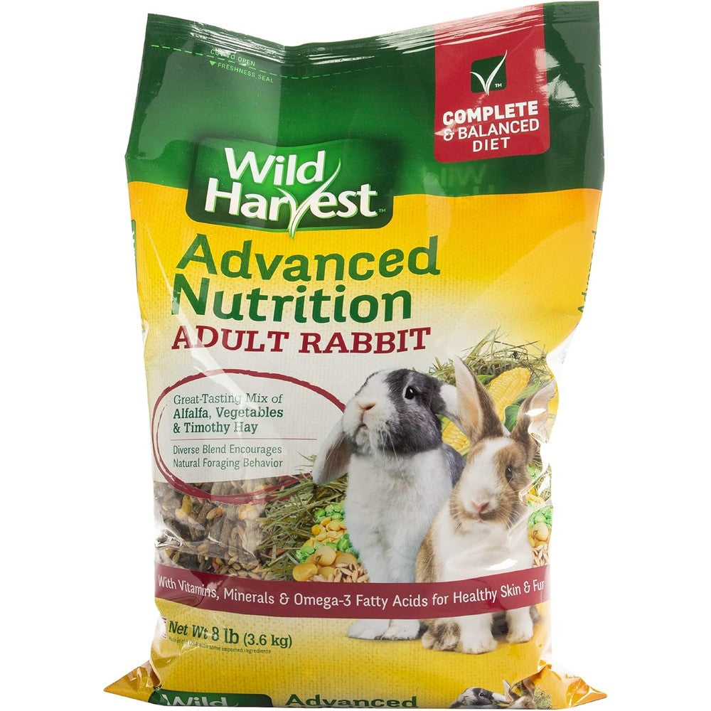 Wild Harvest Advanced Nutrition Diet For Adult Rabbits Rich In Alfalfa Timothy Hay And Vegetables Premium Imported Pet Food Blend 8 Pounds