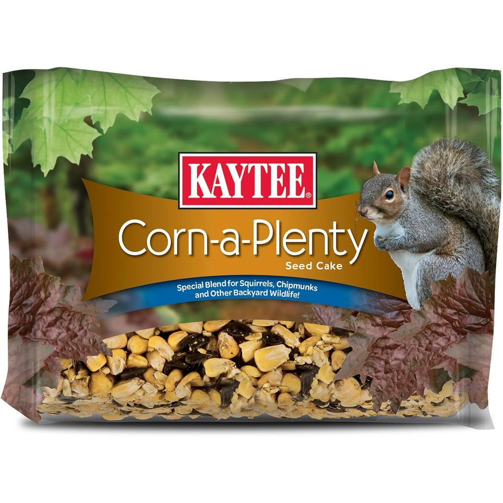 Kaytee Corn-A-Plenty Seed Cake For Wild Squirrels Chipmunks And Rabbits Premium Backyard Wildlife Feeding Block 2.5 Pounds