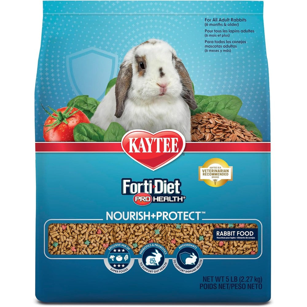 Kaytee Forti-Diet Pro Health Nourish And Protect Adult Rabbit Food Comprehensive Nutrition Diet 5 Pounds