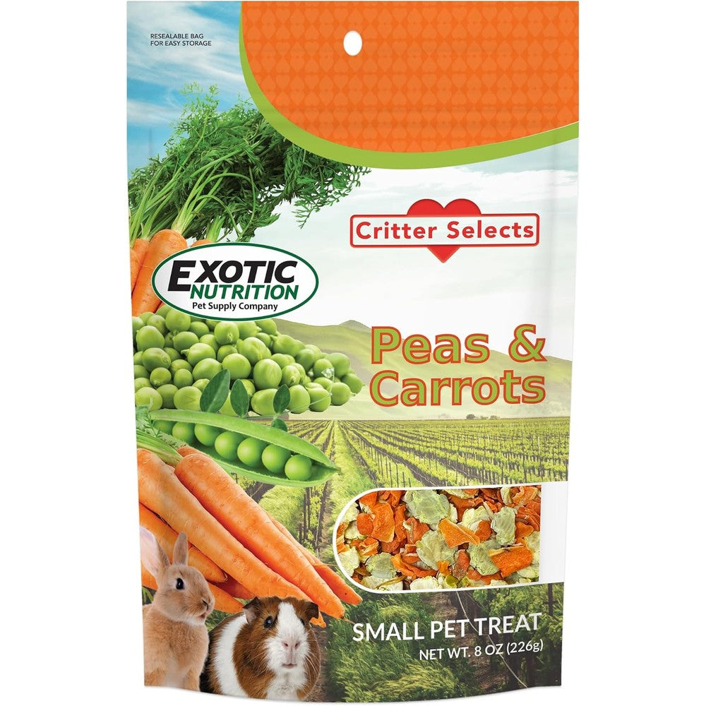 Exotic Nutrition Peas And Carrots Healthy Natural Mixed Dried Vegetable Treat For Rabbits Guinea Pigs Chinchillas And Hamsters Eight Ounce