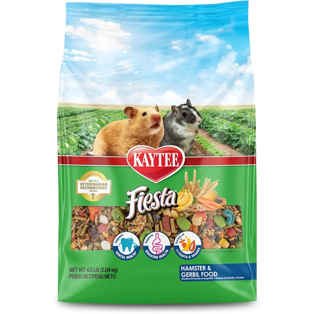 Kaytee Fiesta Hamster And Gerbil Food Gourmet Nutrient Rich Seed And Grain Blend For Small Pet Dental Health And Digestion Four Point Five Pounds
