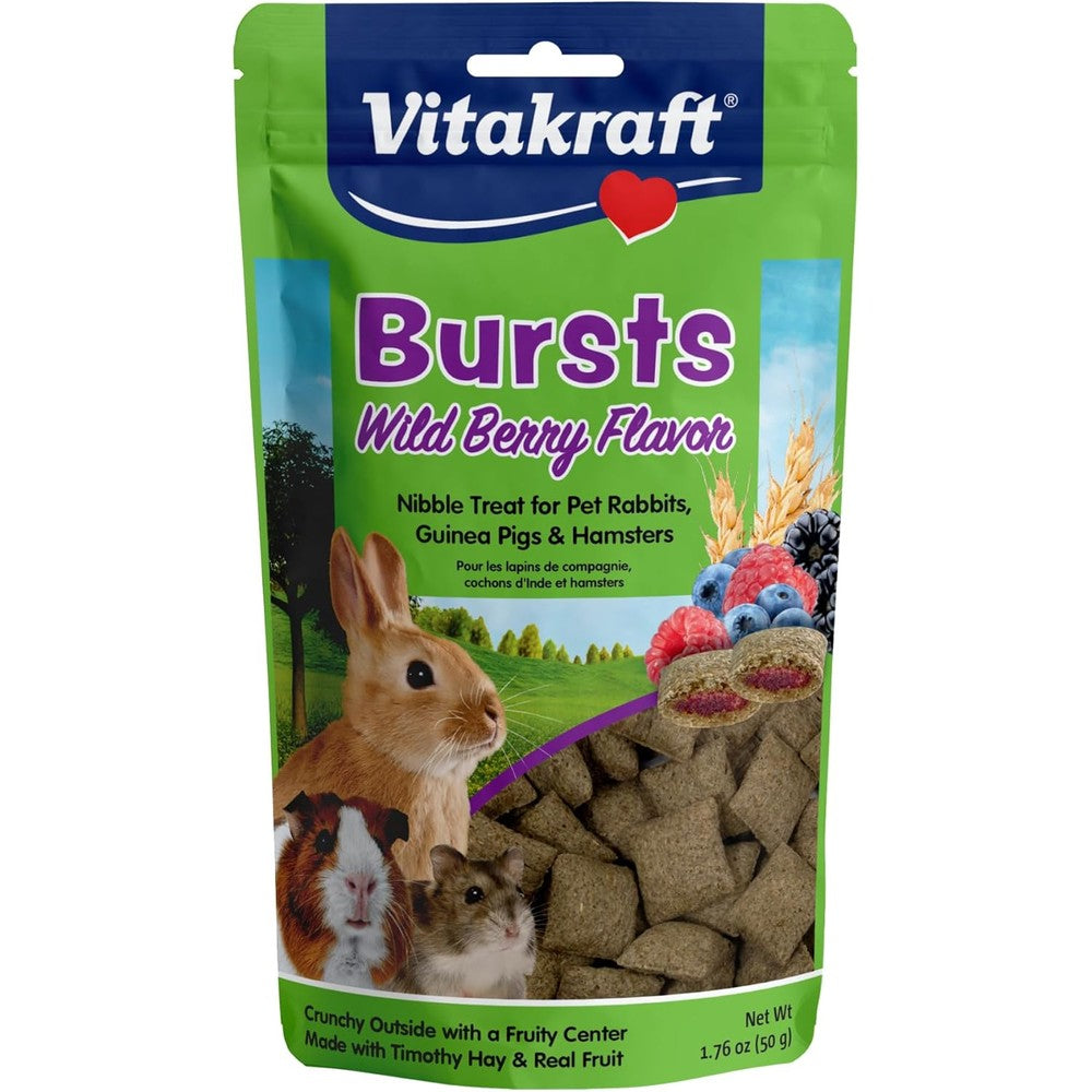 Vitakraft Bursts Wild Berry Flavor Treats For Rabbits Guinea Pigs And Hamsters 1.76 Ounce